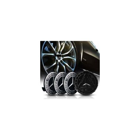 Set di 4 coprimozzi in lega di alluminio da 75 mm + coprimozzo in ABS per Mercedes-Benz, coprimozzo centrale in ABS, accessori per auto.