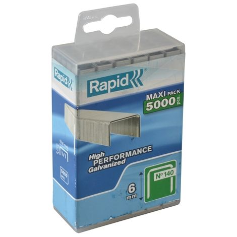 Grapas Rapid 140 alambre plano 6mm 5000 unidades galvanizadas