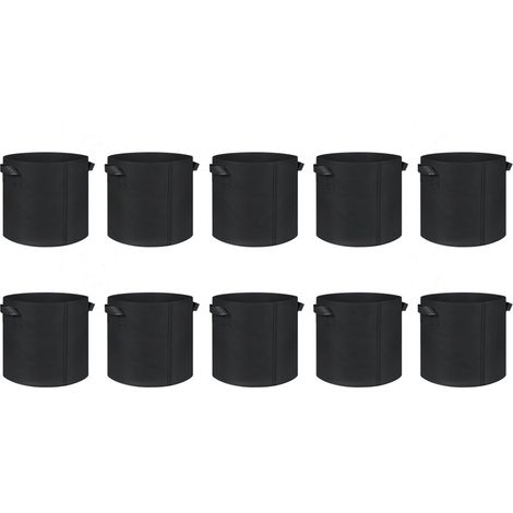 10er-Pack Pflanzsäcke à ca. 19 Liter (5 Gallonen) aus atmungsaktivem Vliesstoff, ideal für den Anbau von Kartoffeln, Pilzen und anderen Pflanzen. Zusammenfaltbar und mit Tragegriff. (1/2)