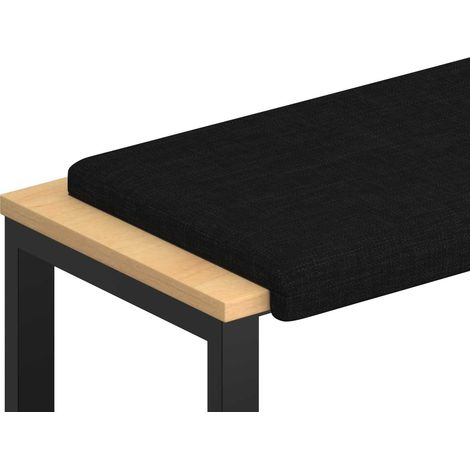 Coussin de banc Tissu Noir Profondeur 35 cm vidaXL
