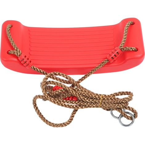 Balancelle extérieure pour enfants, siège balançoire en plastique rouge avec corde, usage intérieur et extérieur (1/5)