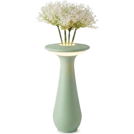 Lampe de table rechargeable sans fil en forme de vase, petite veilleuse LED pour chambre, restaurant, table à manger, bureau ou maison. (1/5)