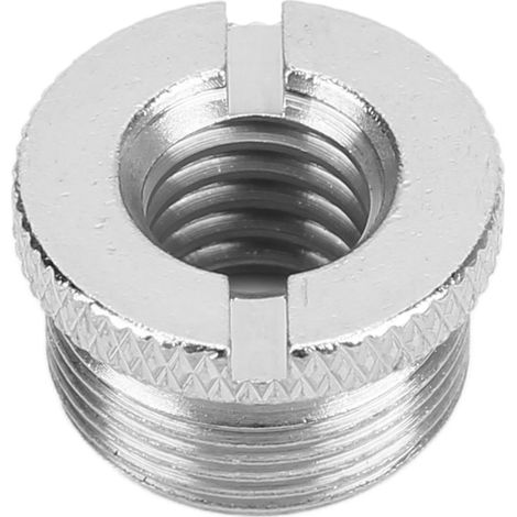 Adaptateur fileté femelle 3/8" vers mâle 5/8" pour support micro, montage micro argenté F19A (1/5)