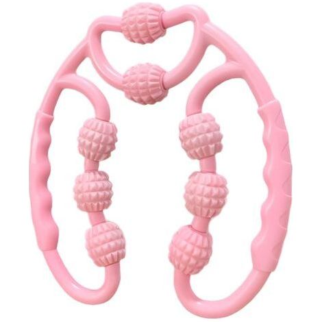 Ciel-Rouleau de massage anti-cellulite 360° pour les muscles des cuisses, rouleau manuel à 8 roues pour soulager la fatigue, rose (1/2)