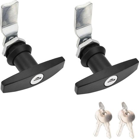 Serrure à poignée en T 2 pièces avec clés pour boîte à outils, remorque, caravane