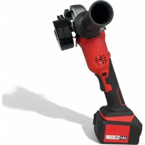 Smerigliatrice angolare a batteria 18V con disco in acciaio 11.5 cm e impugnatura laterale 3 posizioni (1/2)