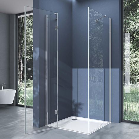 doporro Box Doccia 75x140x190cm con 4cm Piatto Doccia, Cabina Bagno Vetro di Sicurezza ESG Vetro Trasparente Incluso Rivestimento Facile da Pulire Ravenna05k