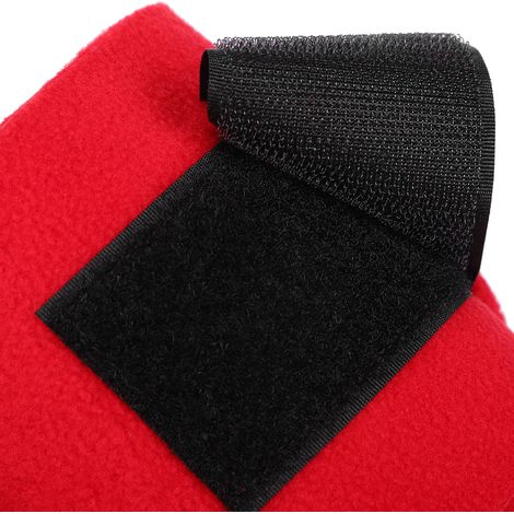 Bandage épais pour jambes de cheval, 4 pièces, rouge, antidérapant, respirant, accessoires d'emballage en polaire (1/5)