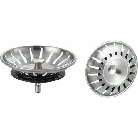 2 Bouchon Evier Cuisine Inox Filtre Evier Cuisine Universel Bonde Evier avec 18 Fentes Grille Evier Cuisine Antiblocage Panier pour Evier Inox Vidange Rapide