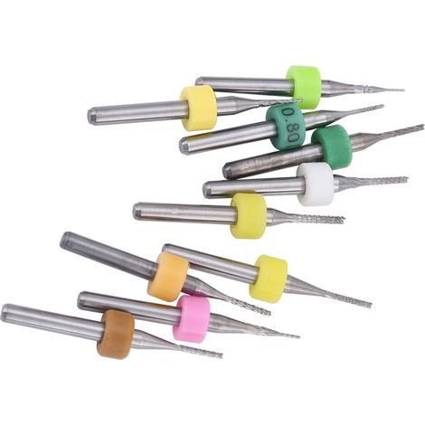 Set mit 10 Fräsern für Leiterplatten (0,5-1,4 mm) (1/5)