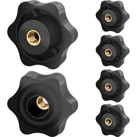 6 Pièces Ecrou à PoignéE En éToile M6 DiamèTre ExtéRieur 38mm Vis MoletéE Filetage Moleté Bouton De Serrage Pour Machines Et éQuipements, Meubles (1/5)