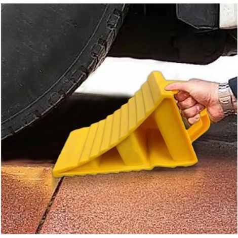 Cales De Roue Roue De Base Triangulaire Antidérapante Cale De Frein pour Pneus Cale Roue Antidérapante pour Voiture Empêche Rouler (1/4)
