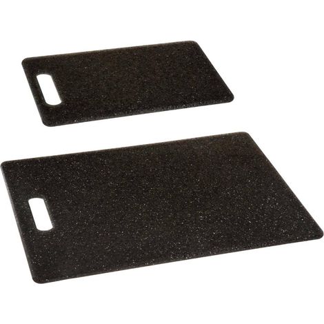 Kit con 2 tablas para cortar de polipropileno color negro 25x15x0,8cm y 36,4x27,5x0,8cm (1/4)