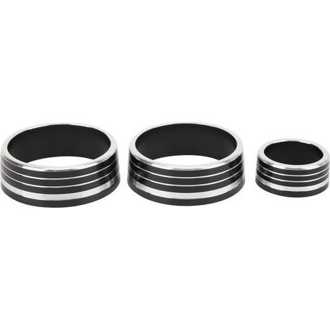 Zierringe für Klimaanlagenknöpfe, 3 Stück, Ersatzdekor aus schwarzer Aluminiumlegierung für VEZEL XRV (1/5)