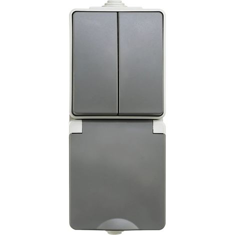 ION Industries Prise murale Gris H15xl6.5xLcm