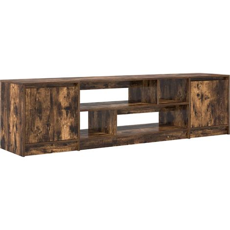 vidaXL Meuble TV chêne fumé 188,5x41x50 cm bois d'ingénierie