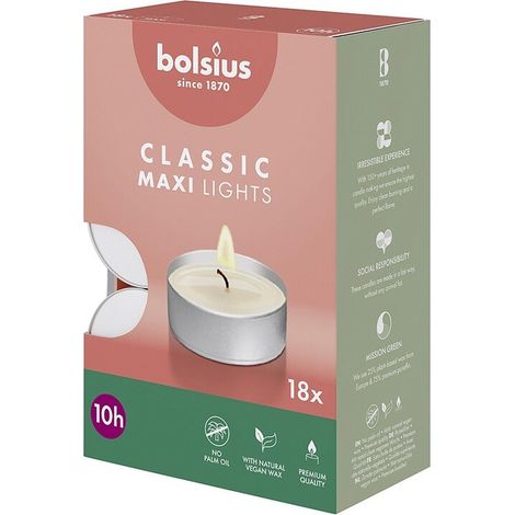 BOLSIUS Maxi-Teelichte 18er Pack - 6 Stück