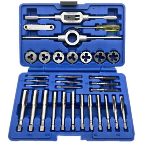 32 pcs Tap and Die Set Metric Wrench Cut Cut M3-M12 Moix de filetage à main Tungstten Carbure de filetage en carbure de fabrication de filetage (1/4)