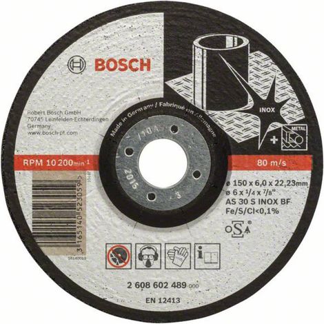 Bosch, 2608602489, Accessori mole Schruppsch.150 x 6 mm F.INOx (1/4)