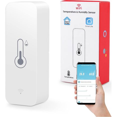 Jalleria Igrometri WiFi per interni ed esterni domestici, termometro igrometro con controllo della temperatura tramite app Tuya Smart Life (1/5)