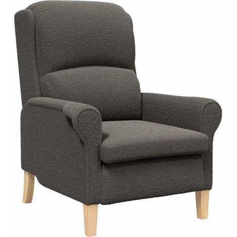 Fauteuil relax  Fauteuil Gris foncé Tissu en Sherpa doux (1/5)