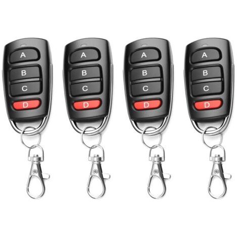 Télécommande Universelle Portail 433 Mhz à 4 Boutons, Duplicateur Porte Garage Sans Fil, Compatibilité Étendue 2260-2262-PT2264-5326-527-1527-2240-SC5262-HT600-HT680-HT6207-HT6010-HT6012-HT6014-SMC918 (1/4)