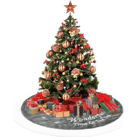 Tapete Para Árbol De Navidad - Fieltro No Tejido - Circular - Diámetro 90 Cm - Para Decoración Navideña Interior Y Exterior (1/5)
