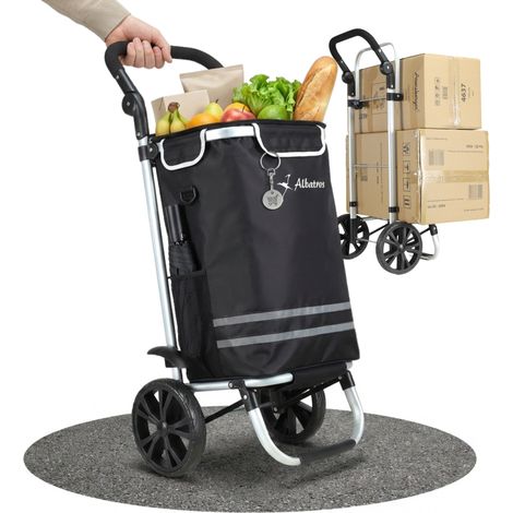 ALBATROS Einkaufstrolley Groß Einkaufsroller mit großer Tasche, Thermo-Innenbeutel Sichtfenster für Einkaufszettel Faltbar klappbar mit Rädern (1/5)