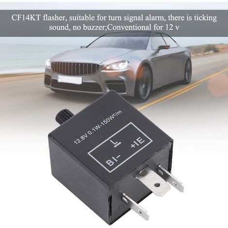 Relais clignotant LED universel CF14KT à 3 broches, 12,8 V, 0,1 W à 150 W, réglable, pour voiture (1/4)