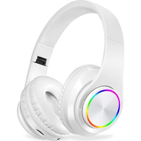Casque sans fil à réduction de bruit - Casque sans fil rétroéclairé par LED, microphone stéréo pliable (1/3)