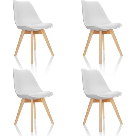 Besucherstuhl / Schalenstuhl SCANDI Kunststoff weiß 4er Pack hjh OFFICE (1/5)