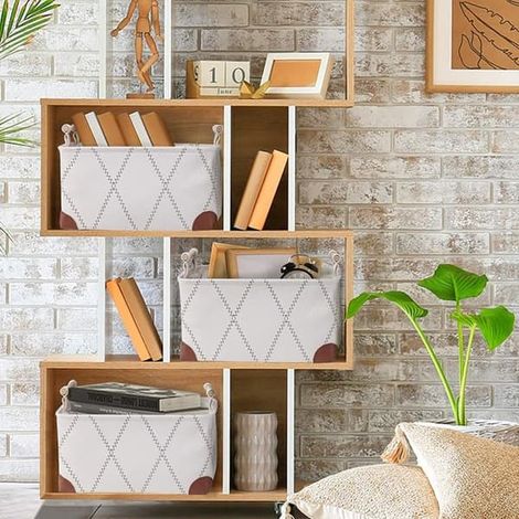 Panier décoratif en tissu pour l'organisation des étagères, paniers en toile