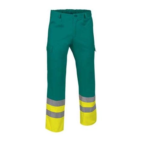 Pantalón multibolsillos de alta visibilidad con cintas reflectantes, variedad de colores EN 20471 TRAIN XL Amarillo fluor / Verde amazonas