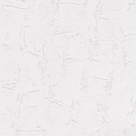 Papiers peints intissés idéal pour la chambre et la cuisine | Papier peint motif texturé intissé | Tapisserie unie blanche pour salon - 10,05 x 0,53 m (1/3)