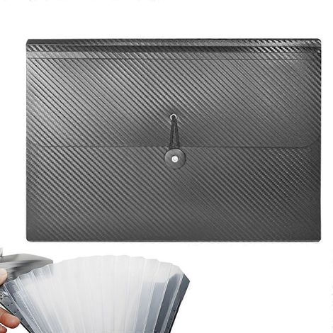 Classeur accordéon à 13 compartiments avec fermeture à boucle élastique, format A4, idéal pour le bureau et la maison. (1/4)