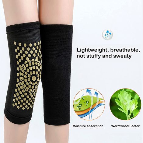 1 Paire de Genouillères Auto-Chauffantes à l'Armoise pour Douleurs Articulaires, Confort du Genou, Arthrose, Running, Protection Sportive, Ménisque (1/5)