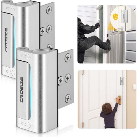 Serrures de porte en métal - Sécurité enfant - 7,6 cm - Résiste aux chocs de 362,9 kg - Pour portes battantes orientées vers l'intérieur - Verrou de porte de protection - Empêche la (1/5)