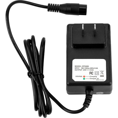 Chargeur batterie trottinette électrique 24V 0.6A pour Razor E100 E125 E500S PR200, prise US 110V (1/5)