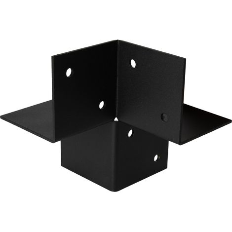 Wovar – Connecteur d'angle noir pour poteaux 9 x 9 cm – Fixation robuste pour pergola – Dimensions 85 x 85 mm – Pour poteaux jusqu'à 11 x 11 cm