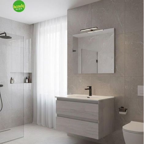 Composizione bagno sospesa Dafne 60cm quercia bianco