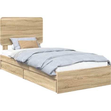Maison Exclusive - Letto con Contenitore con testiera Rovere Sonoma 75 x 190 cm
