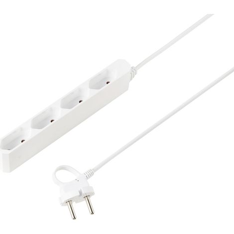 Sygonix SY-5806878 Steckdosenleiste 4fach Weiß Eurostecker 1 St.