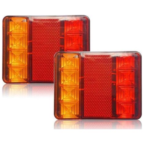 Éclairage et réflecteurs pour remorque, 2 Pièces 12 V LED Feux Arriere, Feux Arrières Multifonctionnel pour Tracteur Camion Remorque