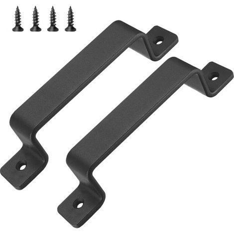 lot de 2 Poignées de porte de grange coulissantes, quincaillerie pour poignées de portail, poignées de porte de garage de 7,5 pouces pour intérieur et extérieur (1/4)