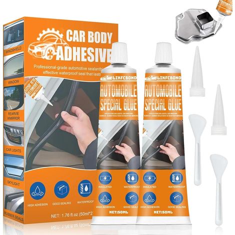 Colle pour Sceller Carrosserie, Silicone Noir pour Voiture, Colle pour Carrosserie Voiture, Scellant Vitres de Voiture, Silicone Noir pour Carrosserie, Vitres et Autres Pièces Automobiles (1/5)