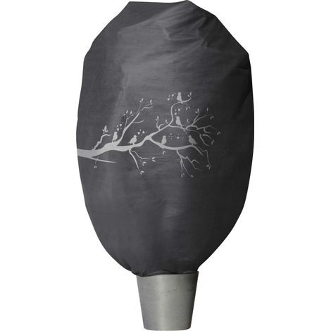 Housse de Protection Hiver XXL 1,4 x 2 m, Voile Anti-Gel pour Plantes, arbustes et Fleurs, décor Anthracite Motifs Branches et Oiseaux, résistant aux intempéries, 07399 (1/5)
