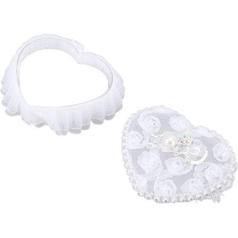 Coffret cadeau en forme de cœur pour bague, boucles d'oreilles, colliers et broches, idéal pour un mariage ou un anniversaire. Coffret à bijoux en dentelle, parfait pour un mariage ou un anniversaire (1/5)
