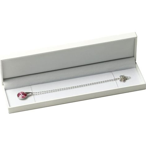 Boîte à bijoux blanche (boîte longue chaîne), (1/2)