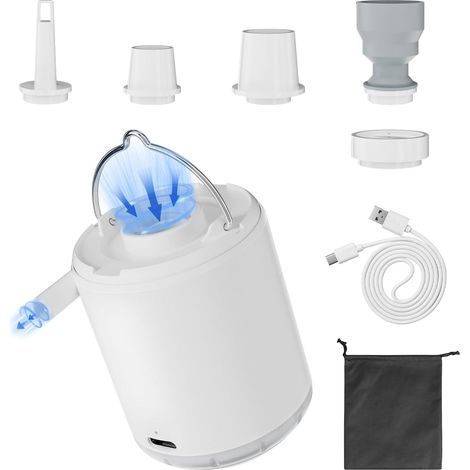 Mini pompe à air portable et rechargeable, 2000 mAh, avec lampe torche de camping, idéale pour la fabrication de bouées, un accessoire indispensable pour une utilisation saisonnière.-AquaForge (1/5)