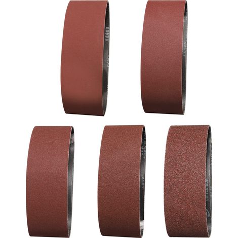 Bande Abrasive 100X560 mm- Grains 2 X 60/80/120/240/400 Bande de Ponceuse pour le Ponçage, le Polissage et le Enlever la Rouille, Idéale pour le Bois (10 Pièces) (1/5)